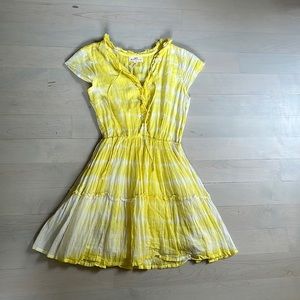 Yellow tie dye mini dress